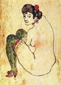 Mujer con medias verdes, 1902, Pablo Picasso