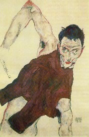 Egon Schiele<br />
 Self-Portrait with Raised Right Elbow